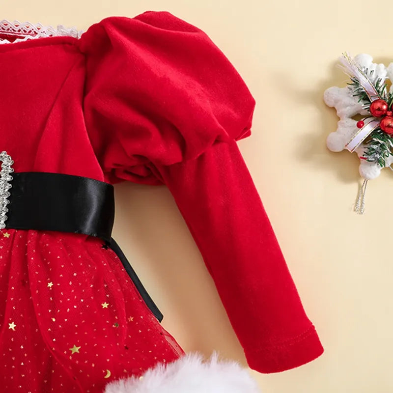 Baby Girls Christmas Shinning Stars Romper Dress