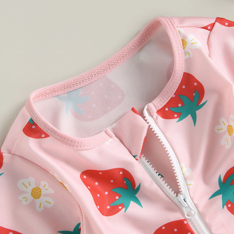 Baby Girl Long Sleeve Swimsuit With Hat
