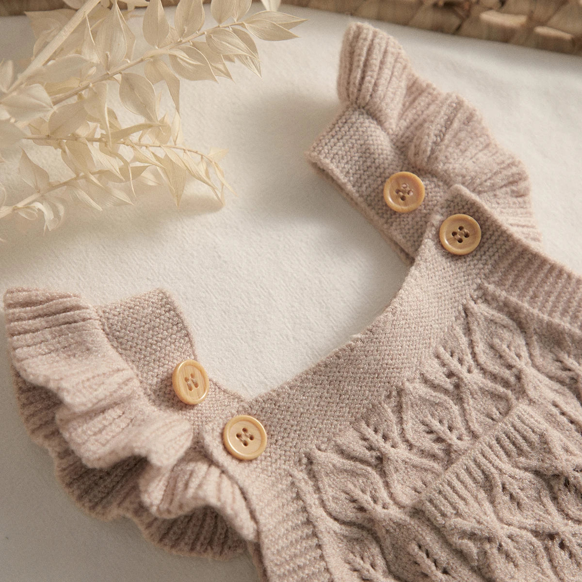 Baby Girl Knit Jumpsuit | Soft & Stylish Infant Romper