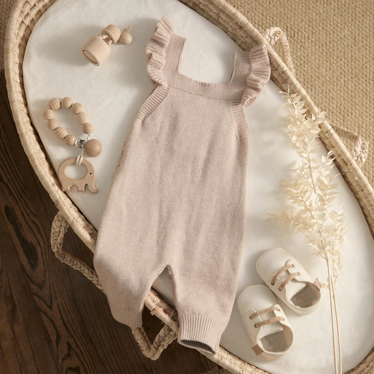 Baby Girl Knit Jumpsuit | Soft & Stylish Infant Romper