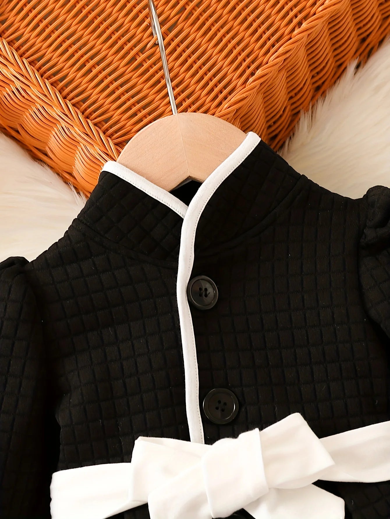 Baby Girls Princess Black and White Coat