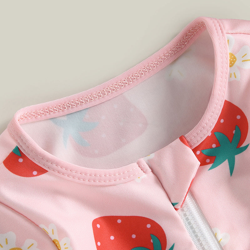 Baby Girl Long Sleeve Swimsuit With Hat