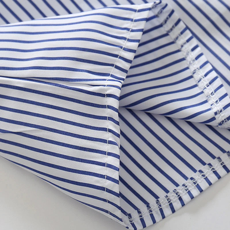 Summer Boys Striped Shirt with White Short