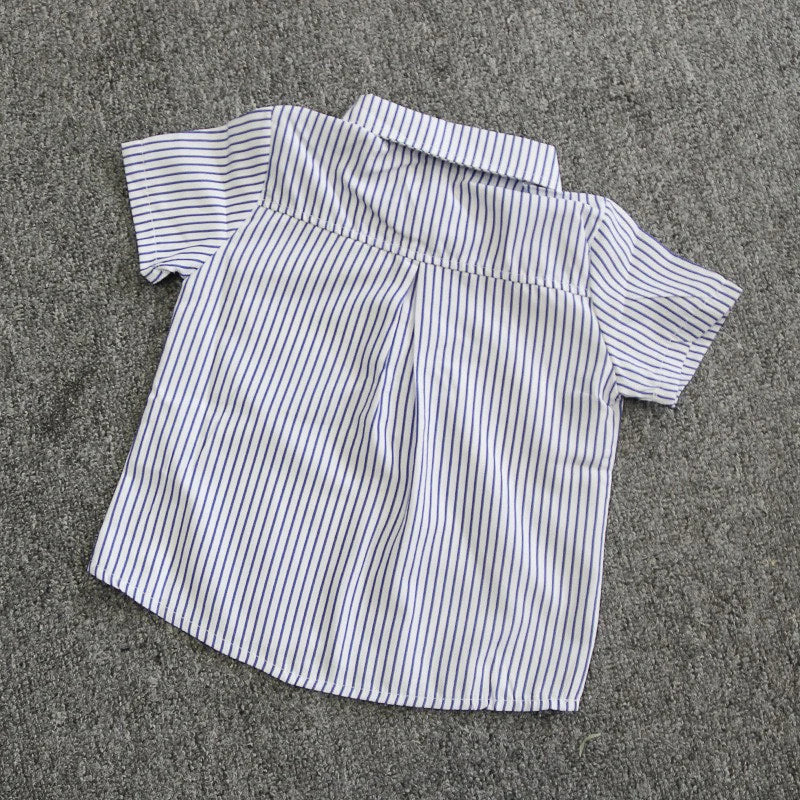 Summer Boys Striped Shirt with White Short