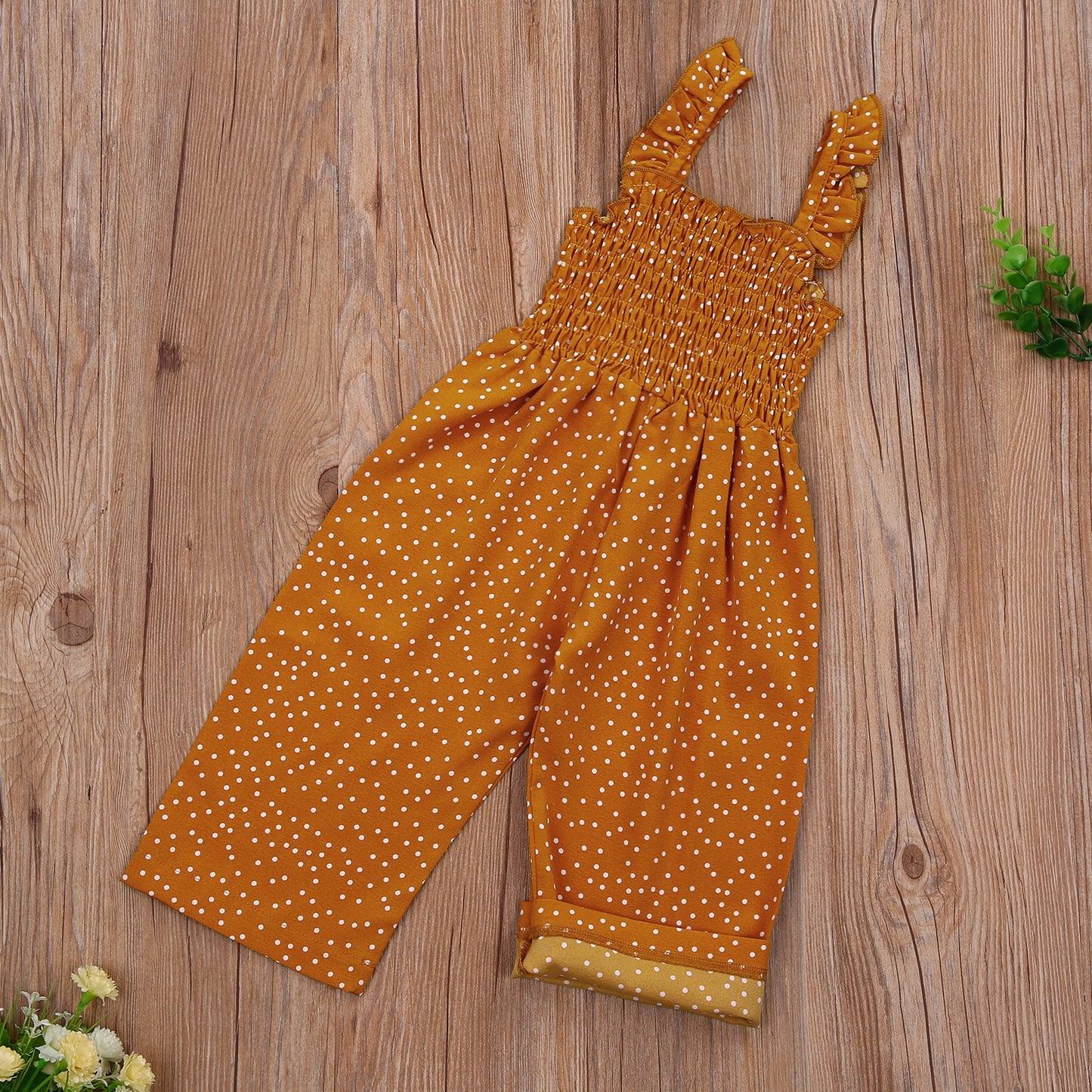 Girls Overalls Polka Dot Suspender