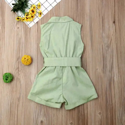 Sleeveless Bow-Tie Waist Romper
