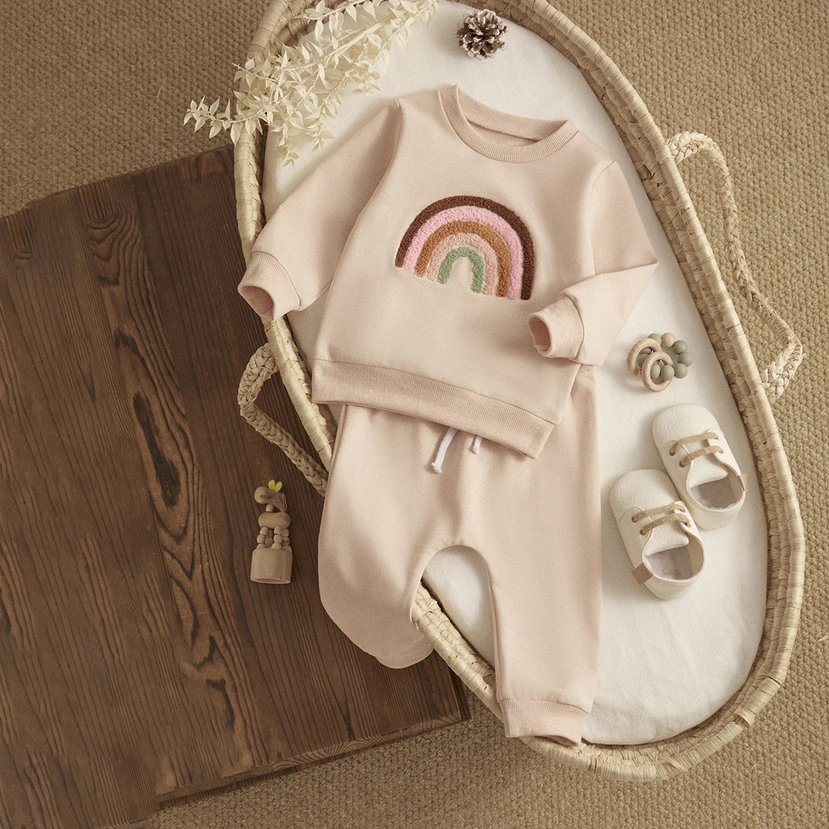 Rainbow Toddler Unisex Fall Top & Pants Outfit