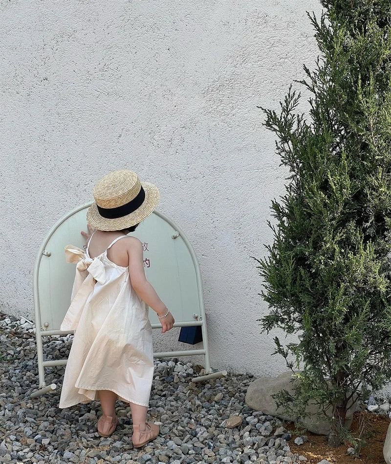 Baby Girl Fashion Strap Dress Bow 