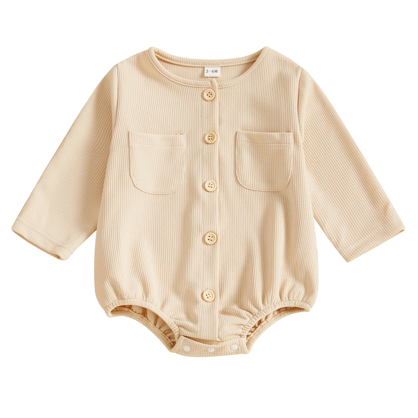 Long Sleeve Unisex Jumpsuit with Buttons