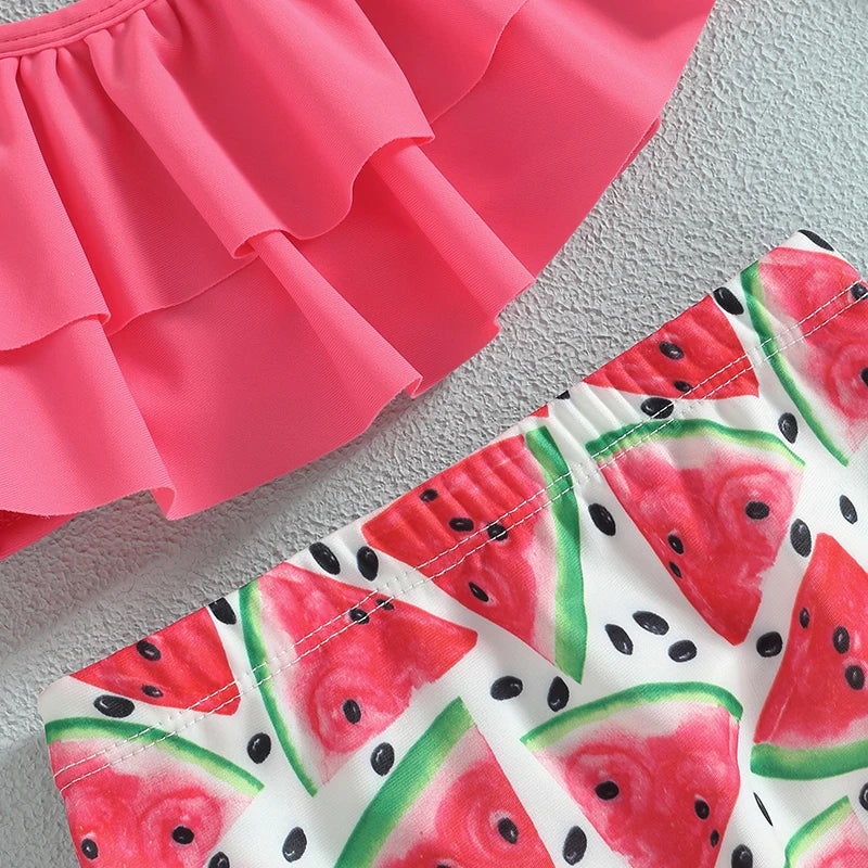 Sweet Baby 3-Piece Bikini | Girls Halter Swimsuit with Matching Hat