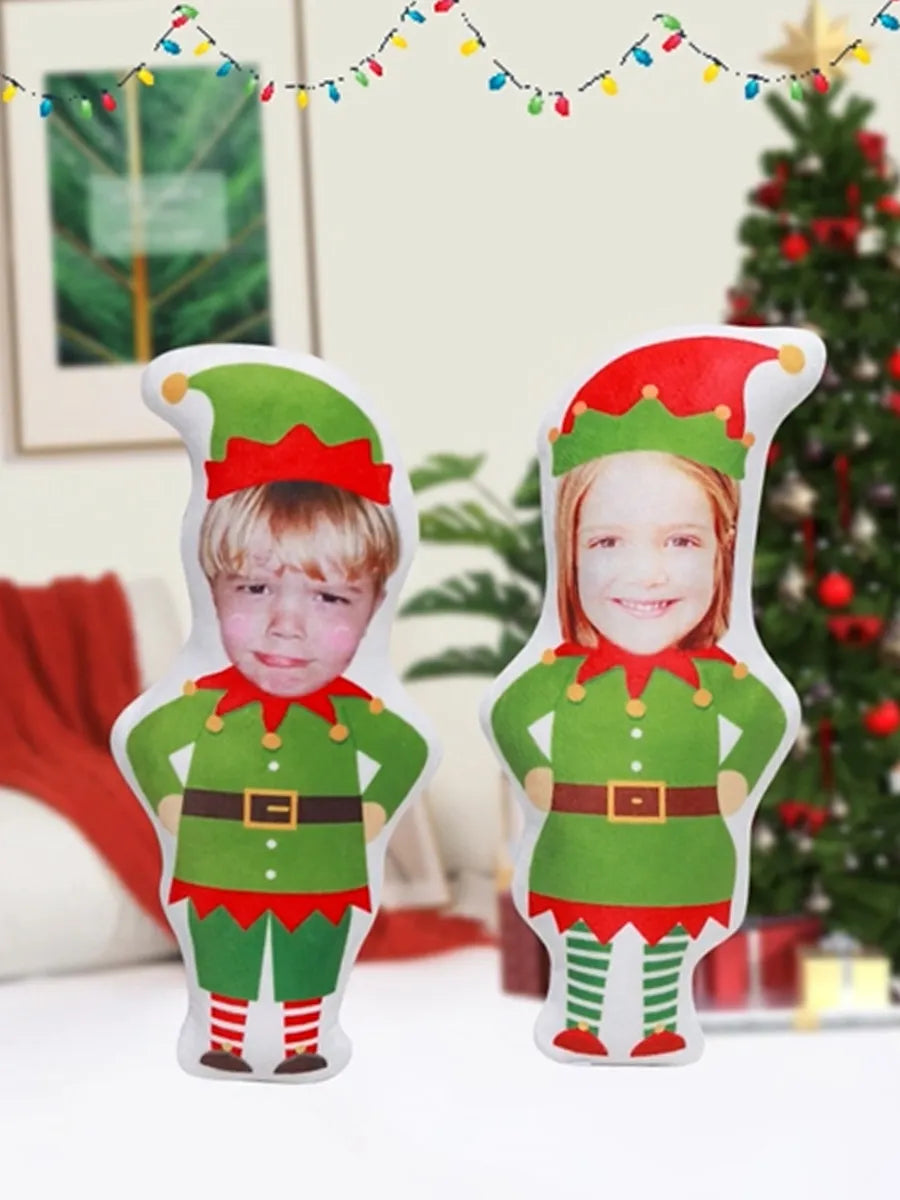 Customize Christmas Elf Face Pillow