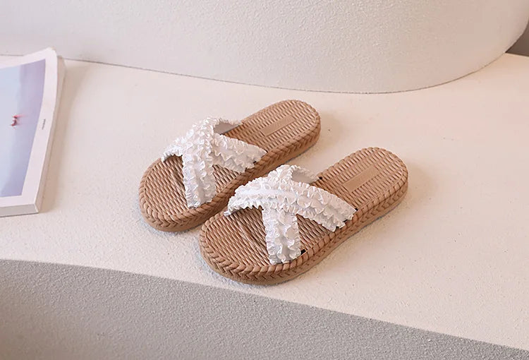 Girls Summer Princess Slippers – Flat Sandals for Kids, Casual Outdoor Shoes
