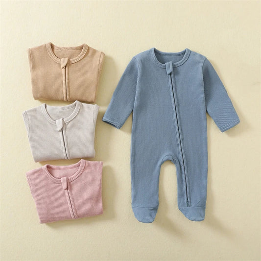 Organic Cotton Baby Zipper Onesie