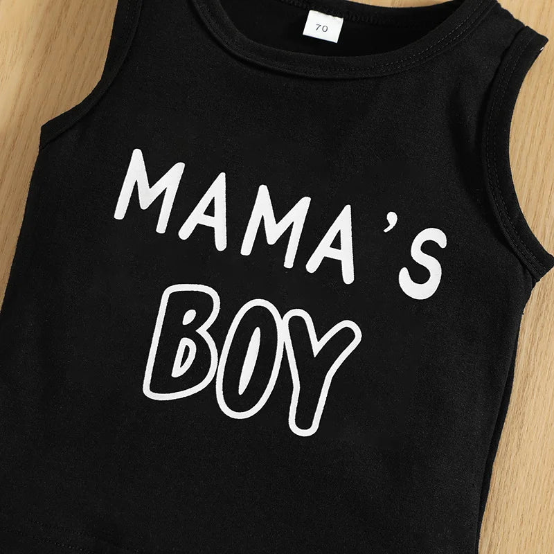 Baby Boy Sleeveless Tank & Ripped Denim Shorts Set