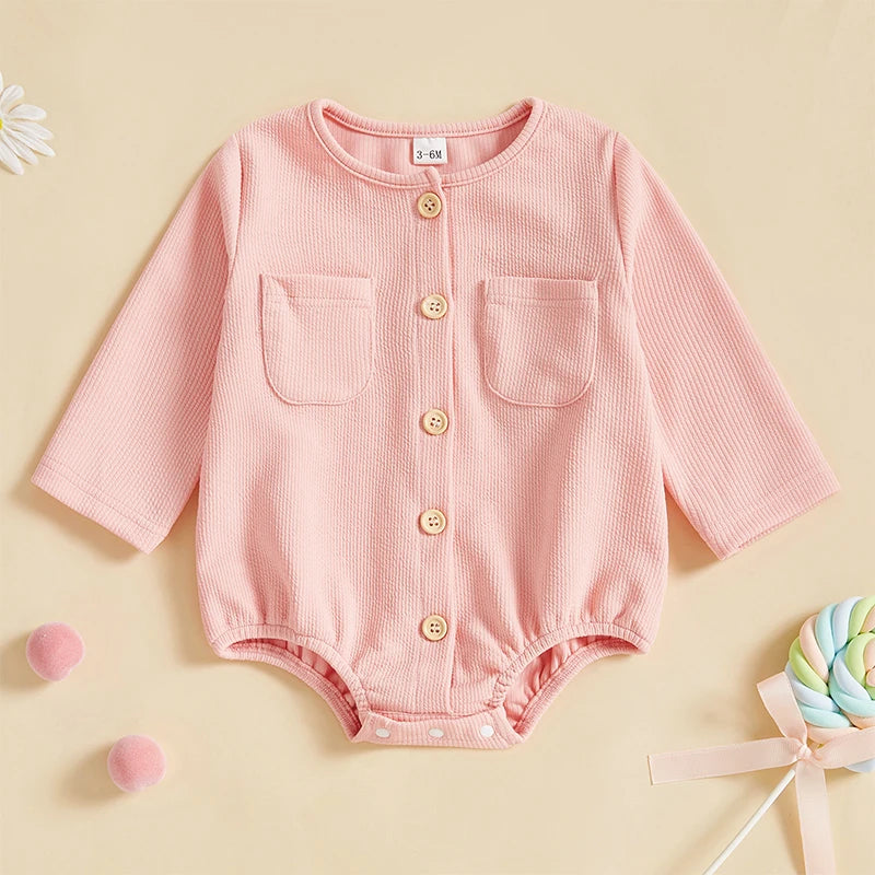 Long Sleeve Unisex Jumpsuit with Buttons