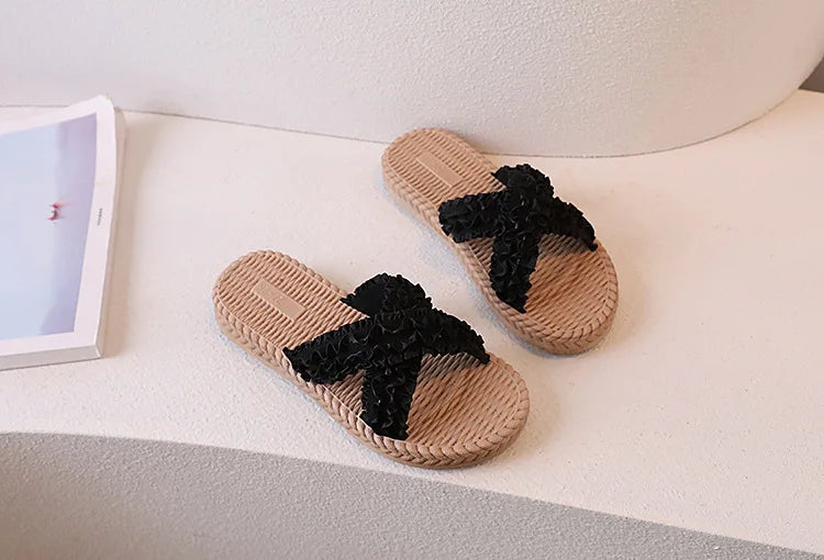 Girls Summer Princess Slippers – Flat Sandals for Kids, Casual Outdoor Shoes
