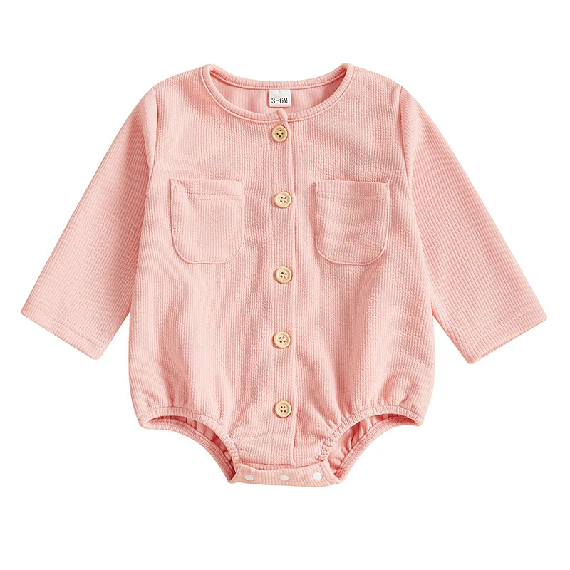 Long Sleeve Unisex Jumpsuit with Buttons