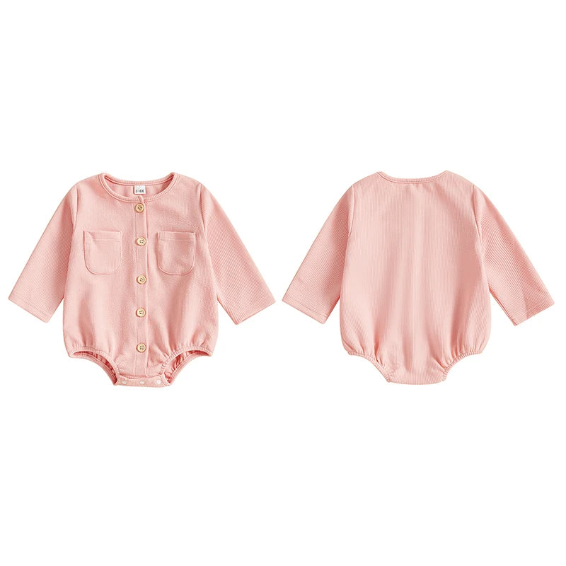 Long Sleeve Unisex Jumpsuit with Buttons