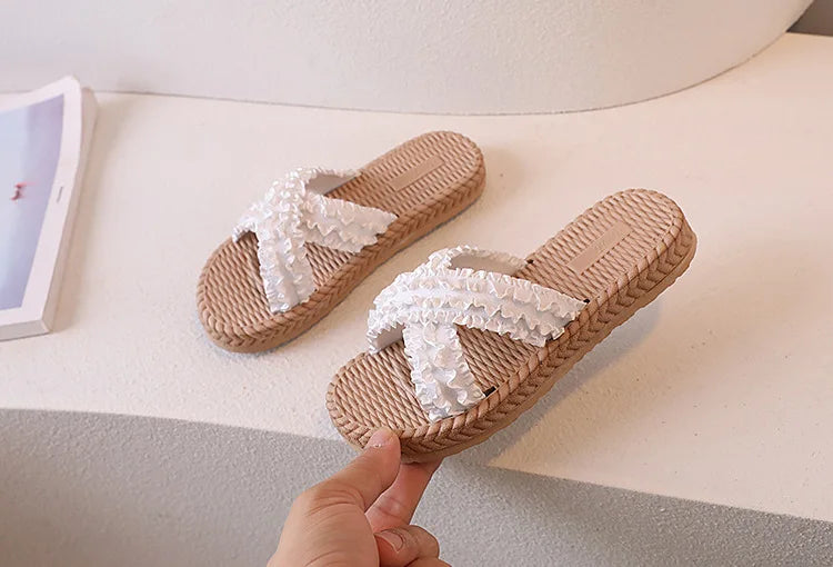 Girls Summer Princess Slippers – Flat Sandals for Kids, Casual Outdoor Shoes