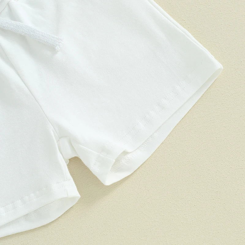 Boys Summer Clothes Short Sleeve  T-Shirt with Elastic Waist Shorts