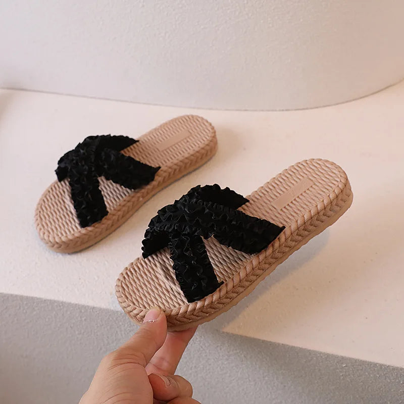 Girls Summer Princess Slippers – Flat Sandals for Kids, Casual Outdoor Shoes