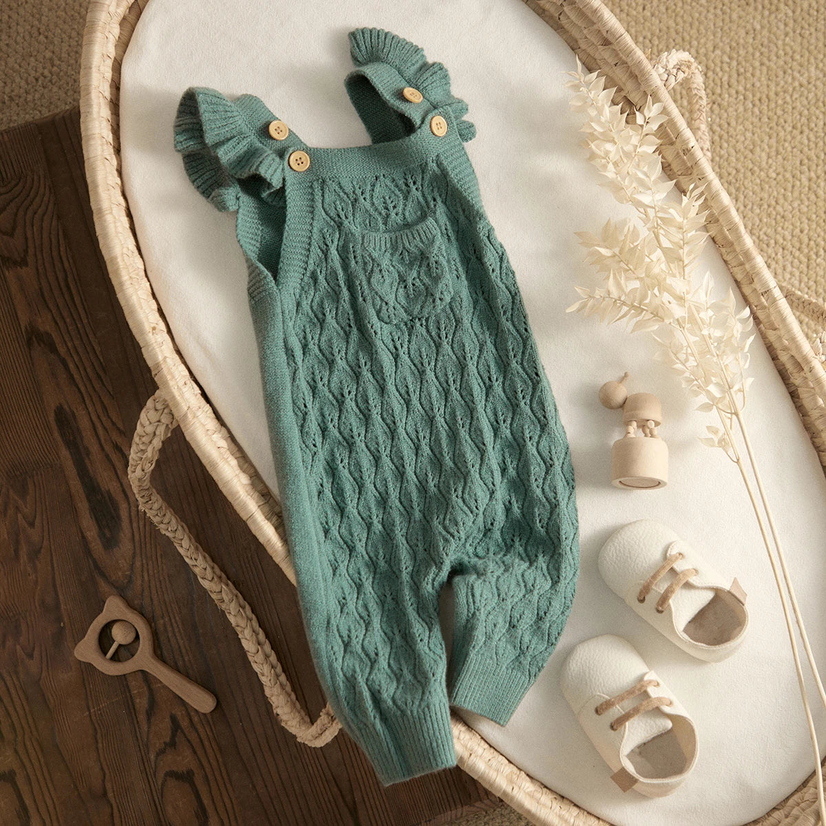 Baby Girl Knit Jumpsuit | Soft & Stylish Infant Romper