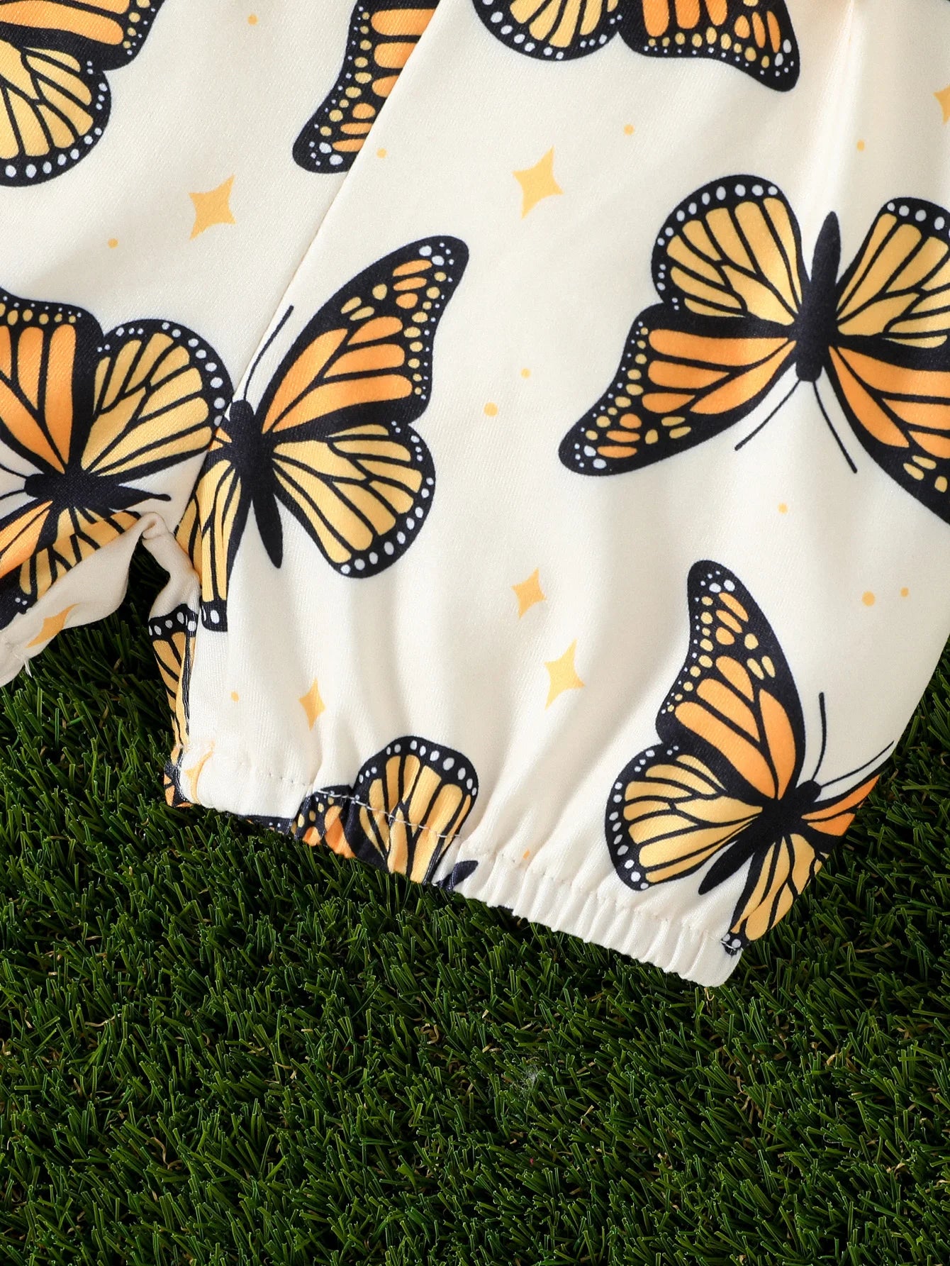 Yellow Shirt Butterfly Shorts Set