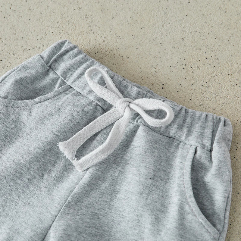 Boys Summer Clothes Short Sleeve  T-Shirt with Elastic Waist Shorts