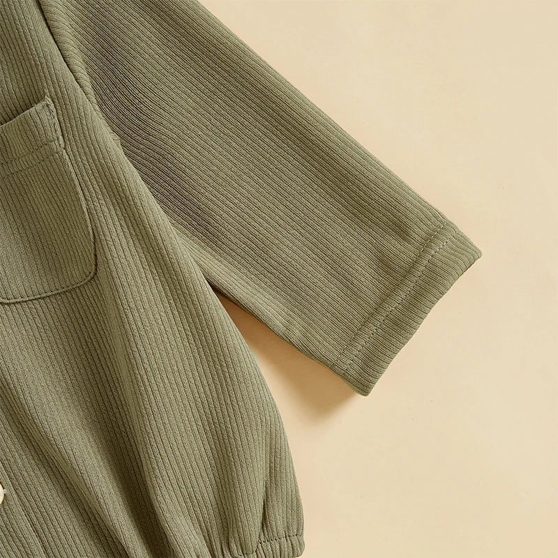 Long Sleeve Unisex Jumpsuit with Buttons