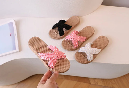 Girls Summer Princess Slippers – Flat Sandals for Kids, Casual Outdoor Shoes
