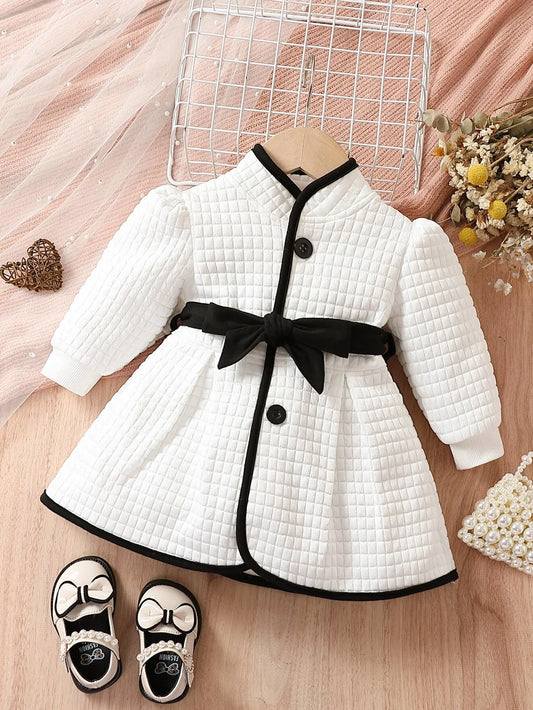 Baby Girls Princess Black and White Coat