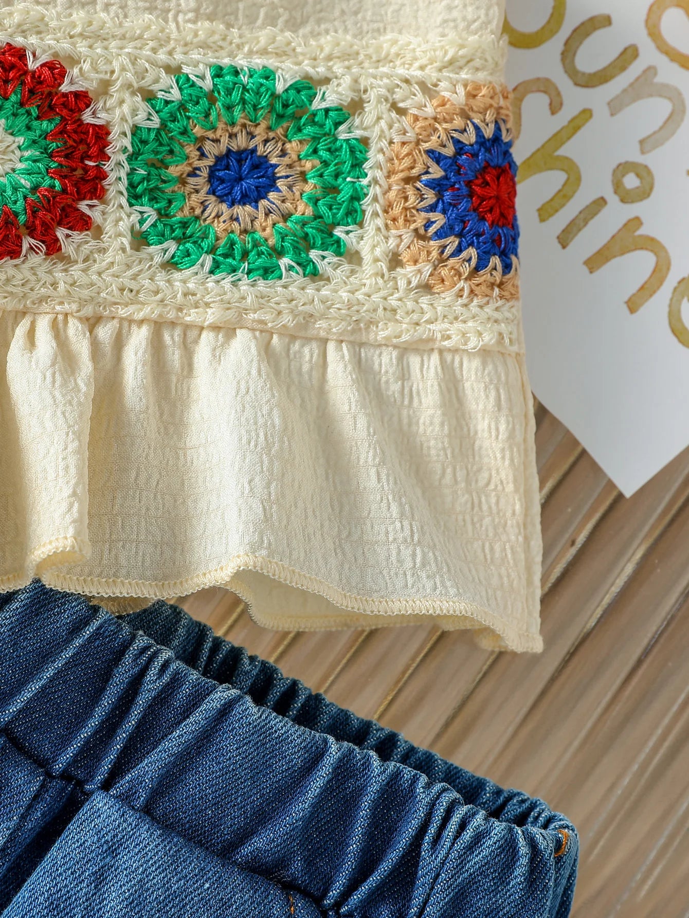 Baby Girl Floral Camisole & Jeans Shorts
