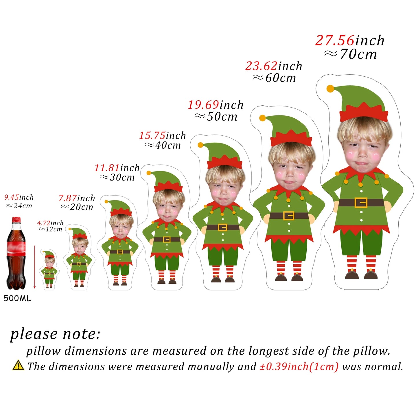 Customize Christmas Elf Face Pillow