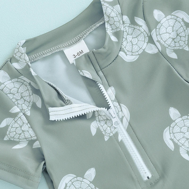 Turtle Print Baby and Toddler Swimsuit