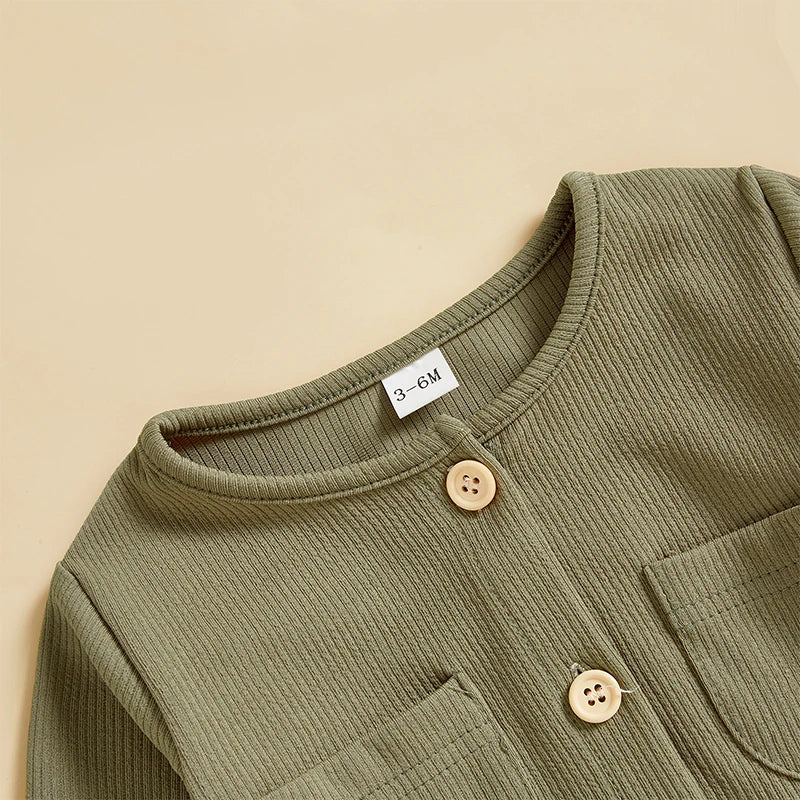 Long Sleeve Unisex Jumpsuit with Buttons