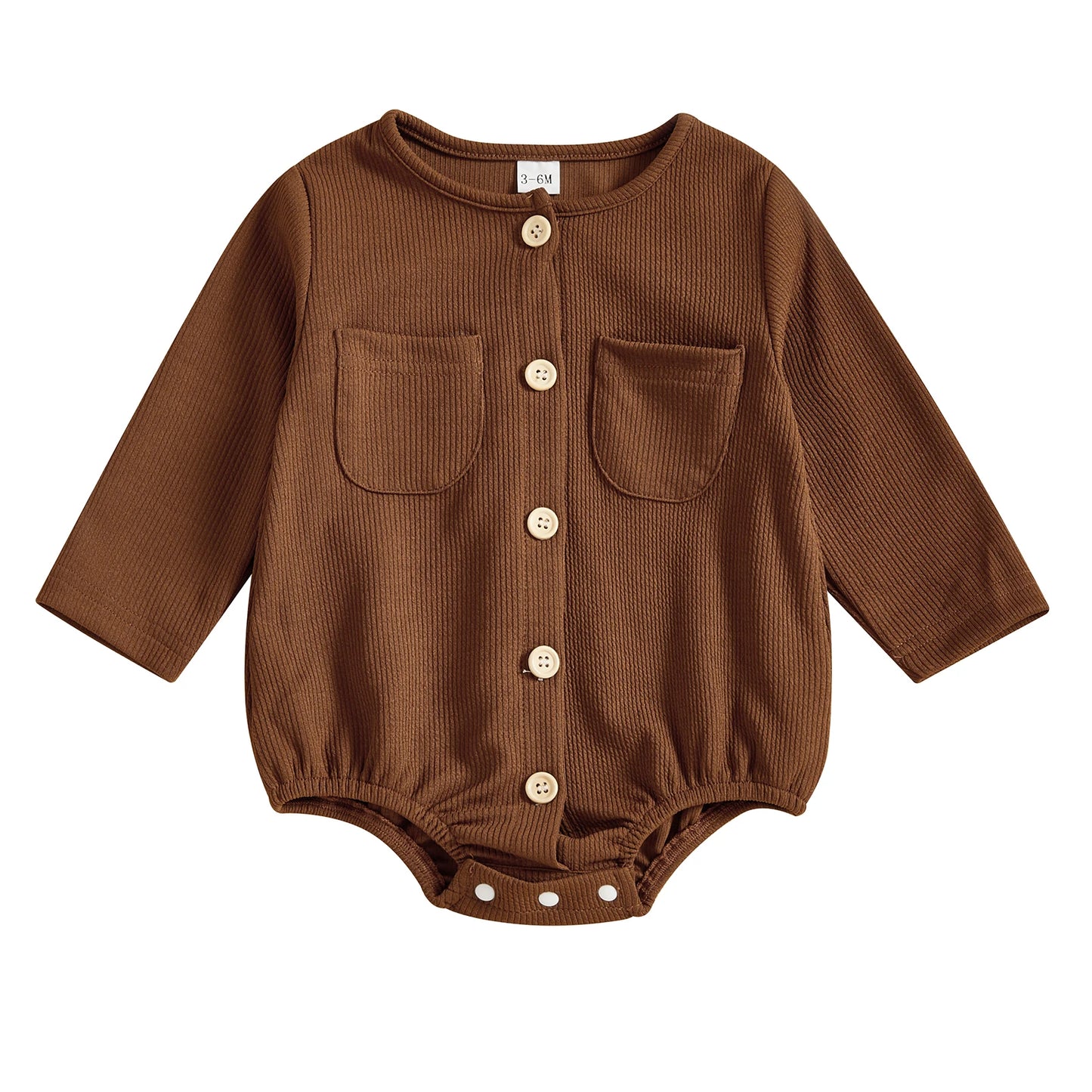 Long Sleeve Unisex Jumpsuit with Buttons