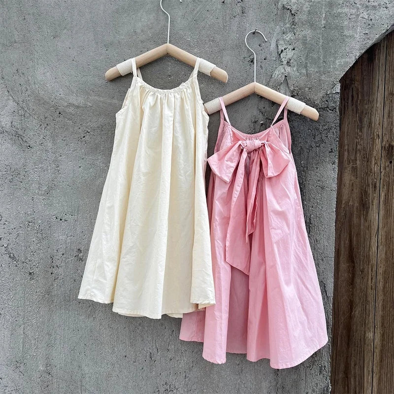 Baby Girl Fashion Strap Dress Bow 