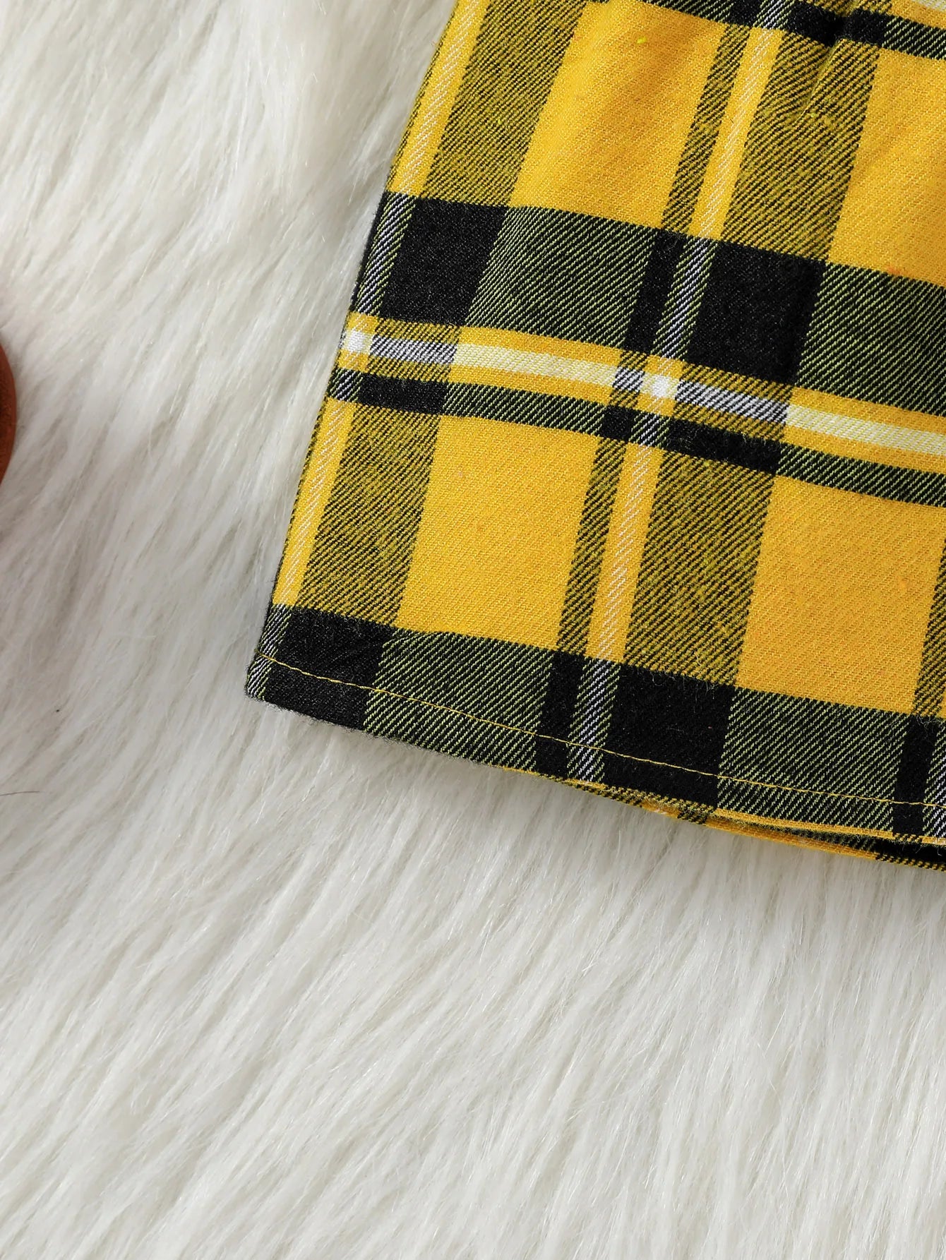 3Pcs Baby Girls Plaid Outfit – Shirt, Skirt & Hat Set