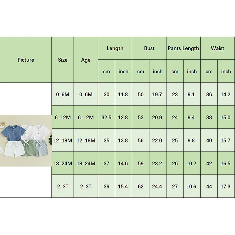 Boys Summer Clothes Short Sleeve  T-Shirt with Elastic Waist Shorts