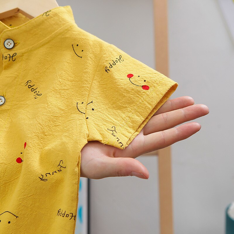 2pcs Smiley Baby Boys Overall