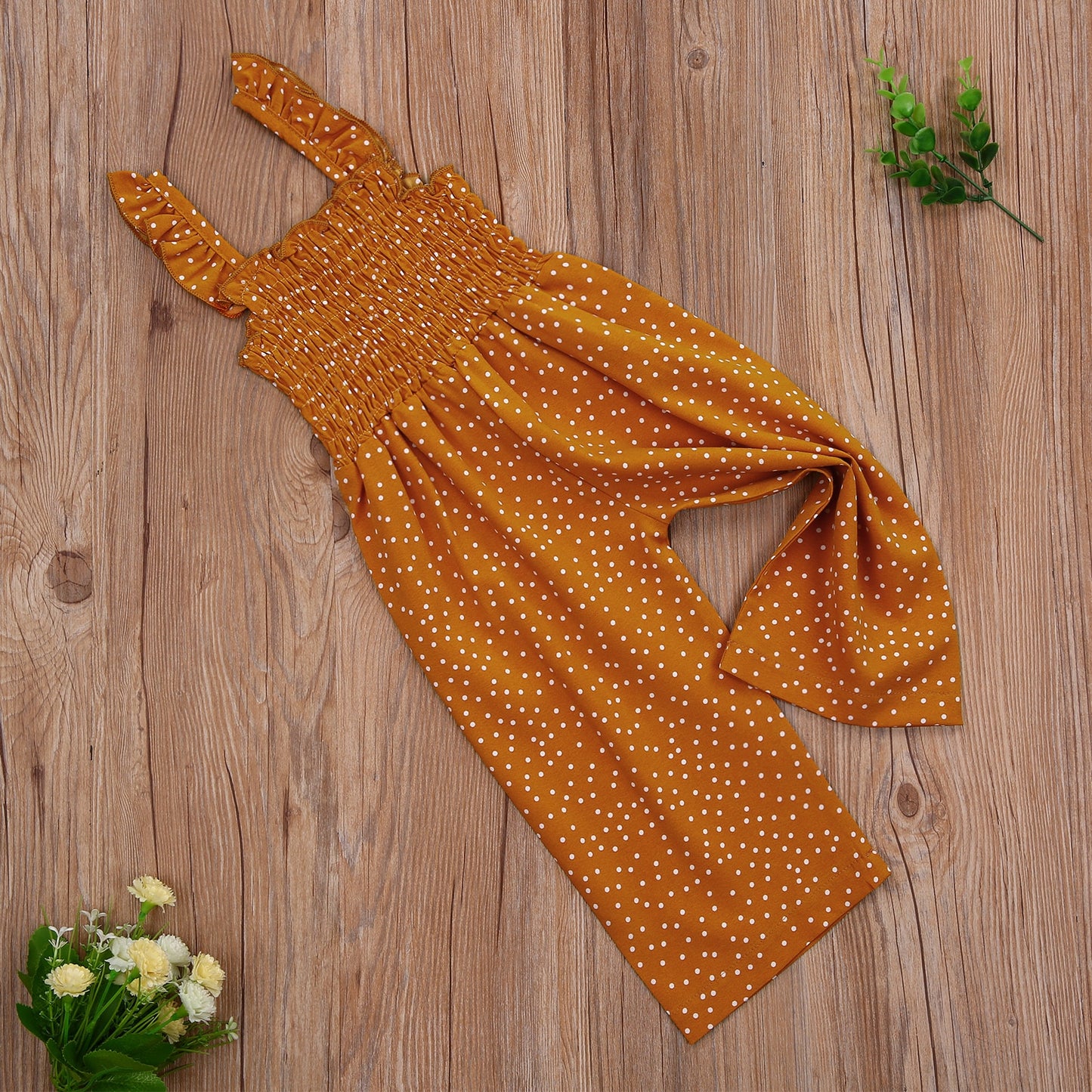 Girls Overalls Polka Dot Suspender